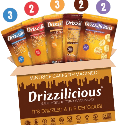 5 Flavor Variety [Birthday, S'mores, Cinnamon, Cookies & Cream, Caramel] 4oz - Drizzilicious