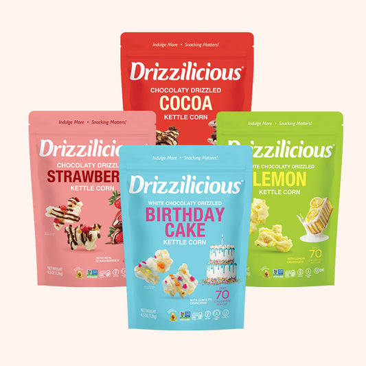 Variety Pack 4 Flavor Chocolaty Drizzled Kettle Corn 4.5 oz