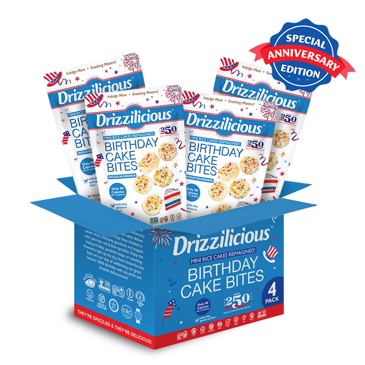 LIMITED EDITION!!! USA 250 Anniversary Birthday Cake Drizzilicious